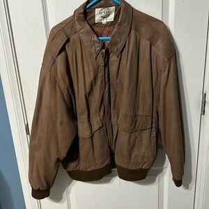 Vintage Leather Bomber Jacket